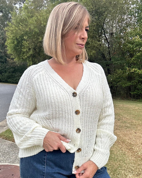Amy Long Sleeve Button Up Knit Sweater Cardigan