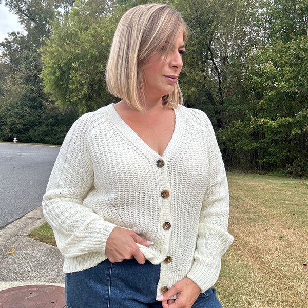 Amy Long Sleeve Button Up Knit Sweater Cardigan