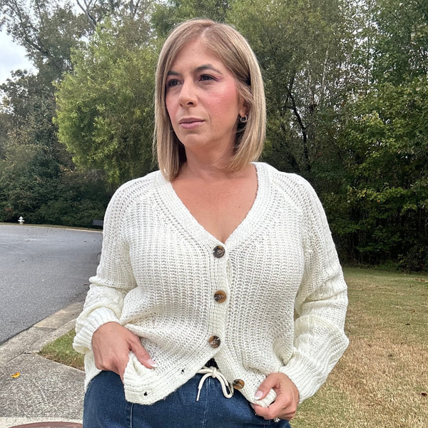 Amy Long Sleeve Button Up Knit Sweater Cardigan