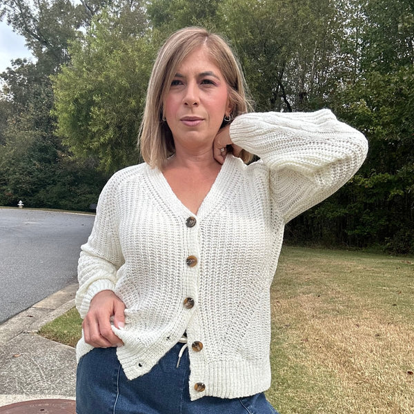 Amy Long Sleeve Button Up Knit Sweater Cardigan