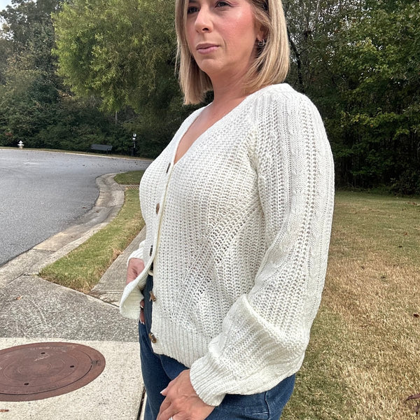 Amy Long Sleeve Button Up Knit Sweater Cardigan