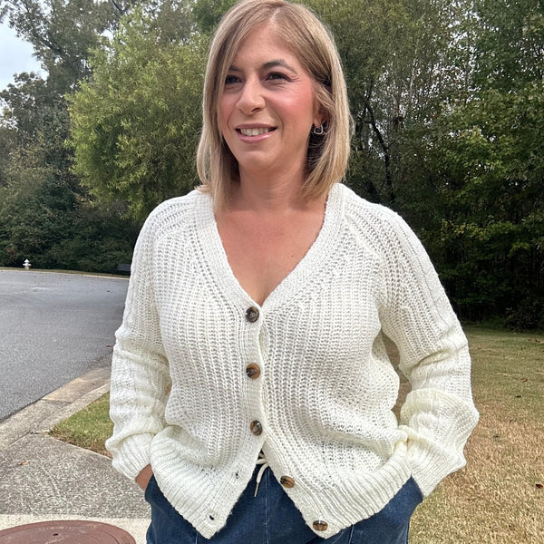 Amy Long Sleeve Button Up Knit Sweater Cardigan