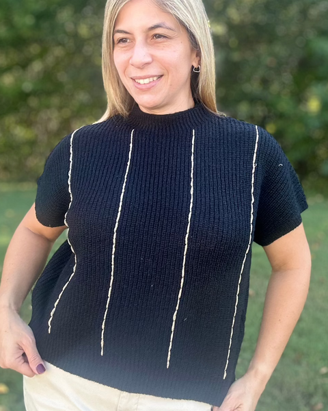 Helen Gold Stitch Sweater Top