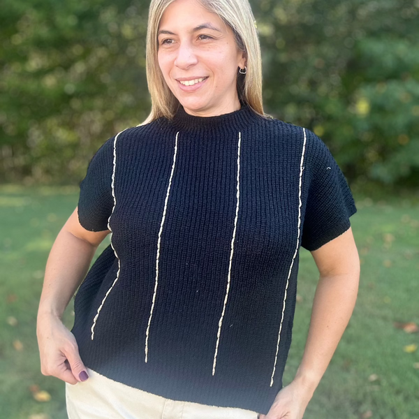 Helen Gold Stitch Sweater Top