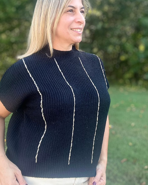 Helen Gold Stitch Sweater Top