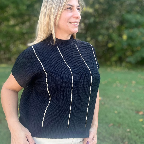 Helen Gold Stitch Sweater Top