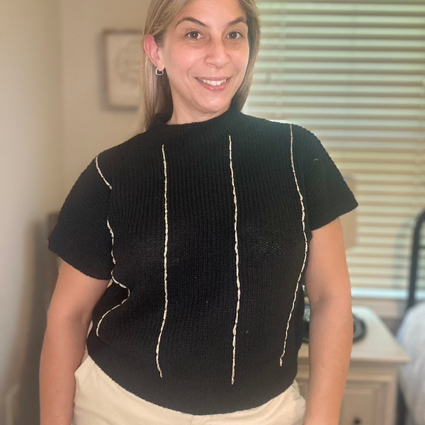 Helen Gold Stitch Sweater Top