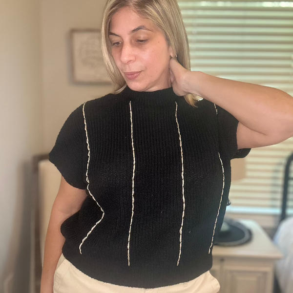 Helen Gold Stitch Sweater Top