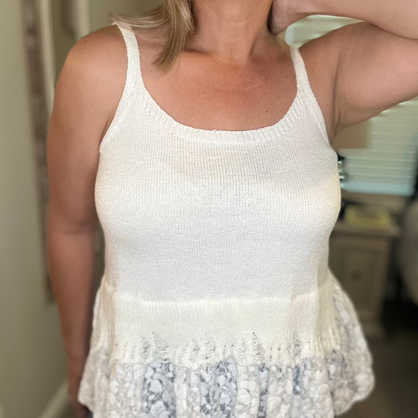 Claudia Lace Contrast Sweater Cami Top