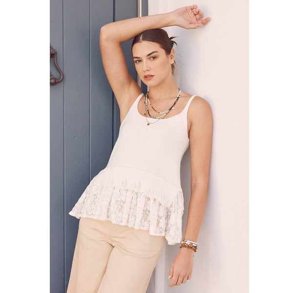 Claudia Lace Contrast Sweater Cami Top