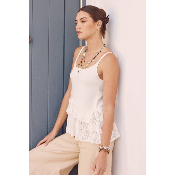 Claudia Lace Contrast Sweater Cami Top
