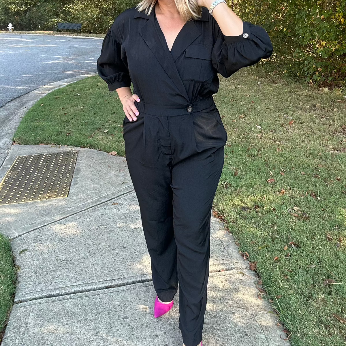 Nikki Notch Collar Jumpsuit