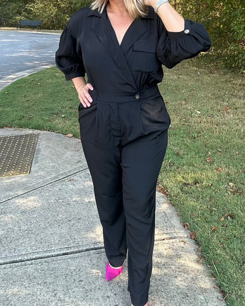 Nikki Notch Collar Jumpsuit